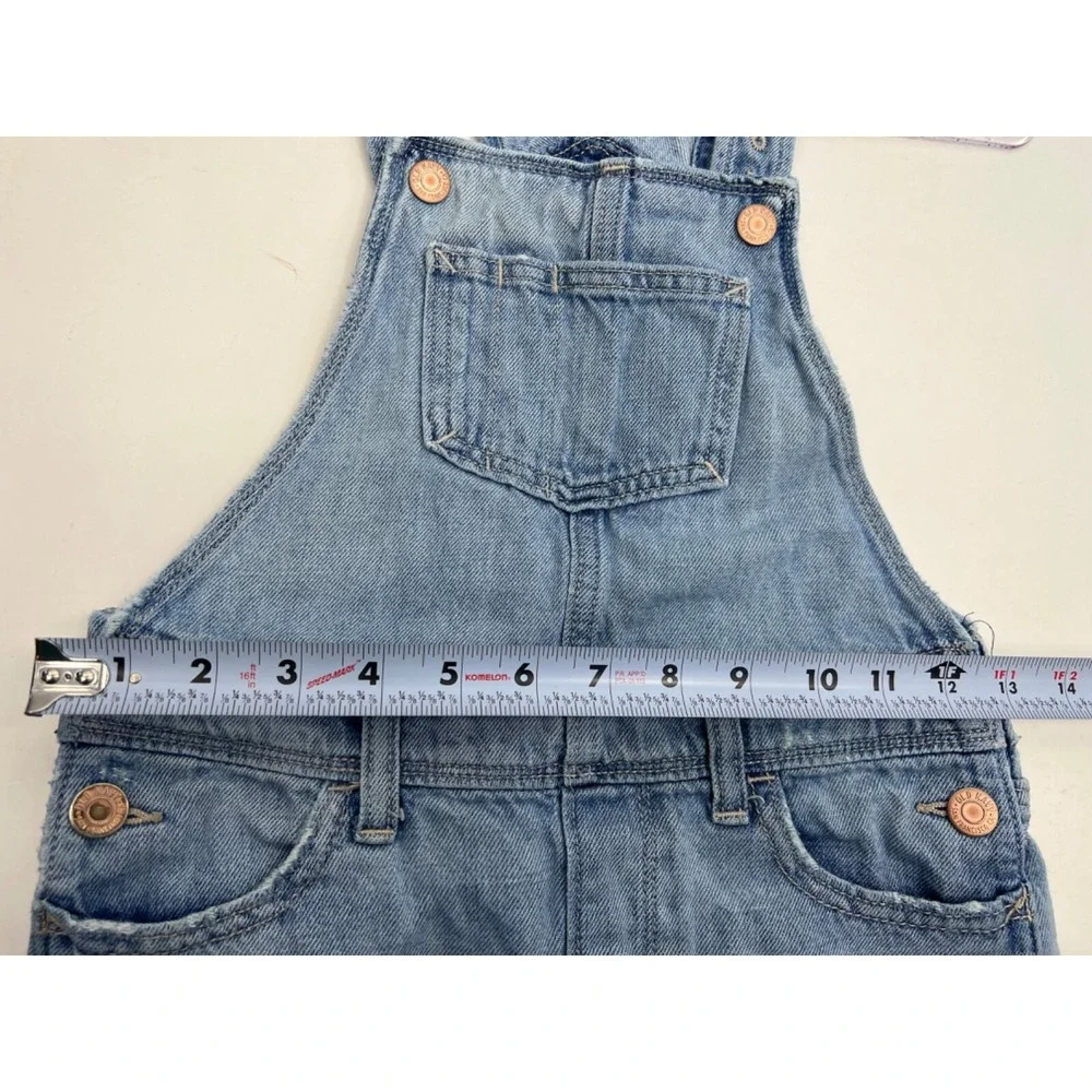 Old Navy Bib Overall Jumper Skirt‎ Dress Girls' Size 8 Blue Denim Raw Hem